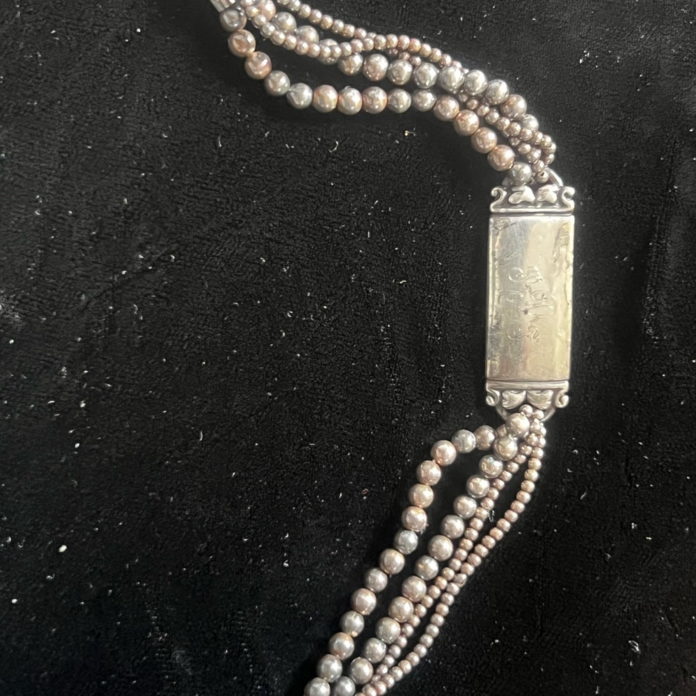 Sterling Silver Monogram and Ball Bracelet